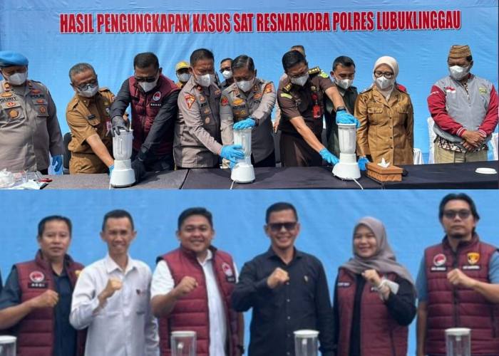 Perangi Narkoba, Polres Lubuklinggau Blender 1,4 Kg Narkoba Hasil Sitaan
