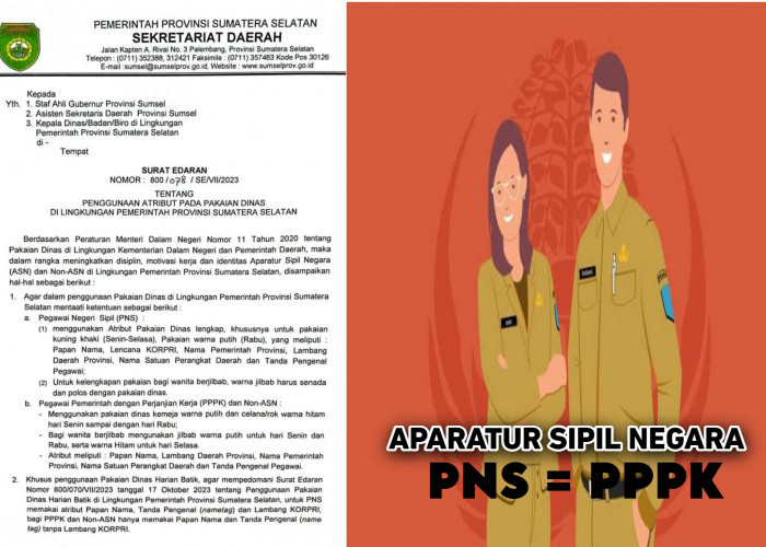 Pemprov Sumatera Selatan Terbitkan Surat Edaran, Ini yang Membedakan PNS dan PPPK Nantinya?