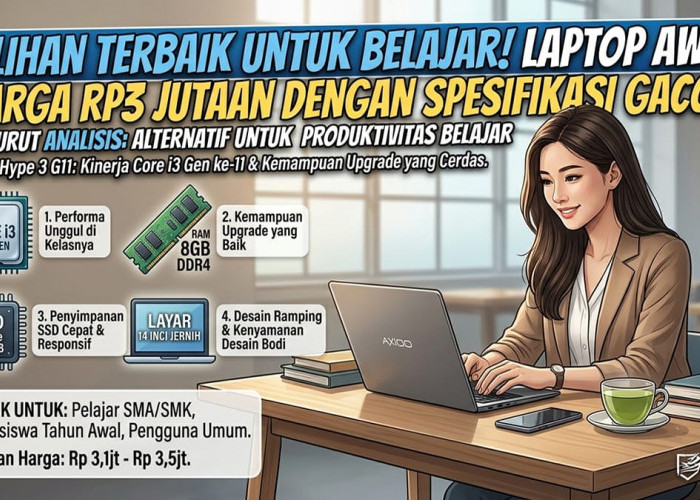 Budget 3 Jutaan Sudah Dapat Core i3 dan RAM 8GB! Ini Alasan Axioo Hype 3 G11 Paling Dicari Pelajar