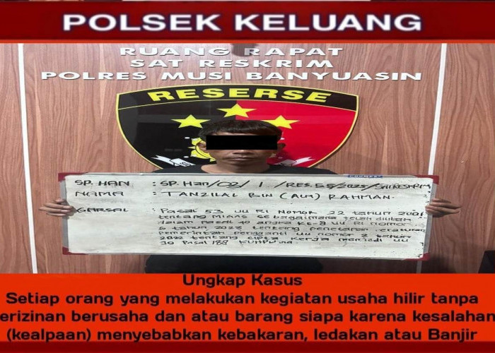 Polsek Keluang Amankan Pemilik Ilegal Refenery yang Terbakar