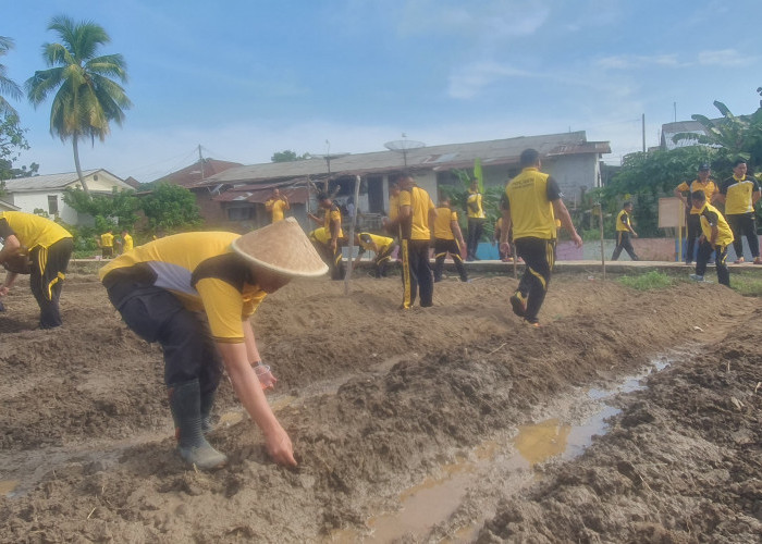 Polres Lubuklinggau Manfaatkan Lahan Ketahanan Pangan dan Tebar Ribuan Bibit Ikan