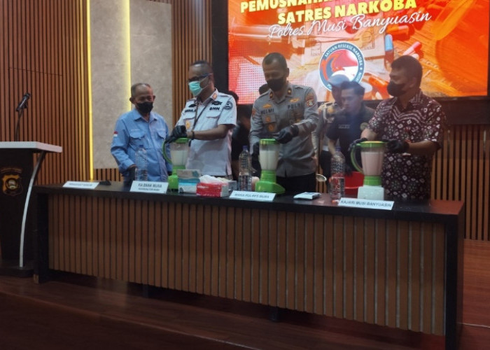 Sabu Seberat 1,5 Kilogram Diblender, Polres Muba Selamatkan 6 Ribu Jiwa dari Penyalahgunaan Narkotika