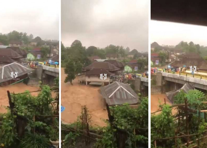 Detik-detik Rumah Panggung di OKU Selatan Hanyut Terseret Banjir Bandang, Netizen: Pray For OKU Selatan