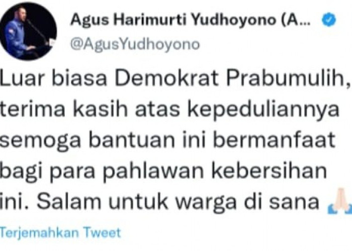 Melalui Laman Twitter Pribadi, Agus Harimurti Yudhoyono (AHY) Ucapkan Terima Kasih Warga Prabumulih