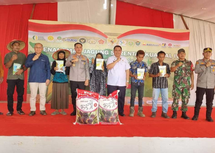 Dukung Asta Cita Presiden, PT Bukit Asam Tanam Jagung Bersama Polres Muara Enim