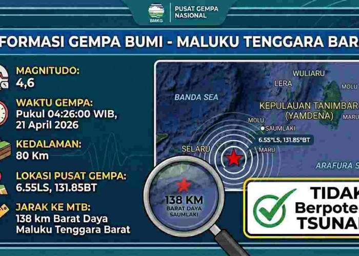 Deretan Gempa Guncang Indonesia Dini Hari, Maluku Tenggara Barat Paling Kuat