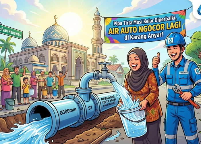 ALHAMDULILLAH! Pipa Tirta Musi Kelar Diperbaiki, Air Auto Ngocor Lagi di Karang Anyar!
