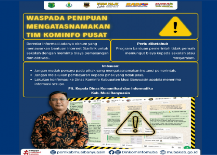 Dinas Kominfo Muba Himbau Seluruh Sekolah Waspada Penipuan Mengatasnamakan Bantuan Starlink