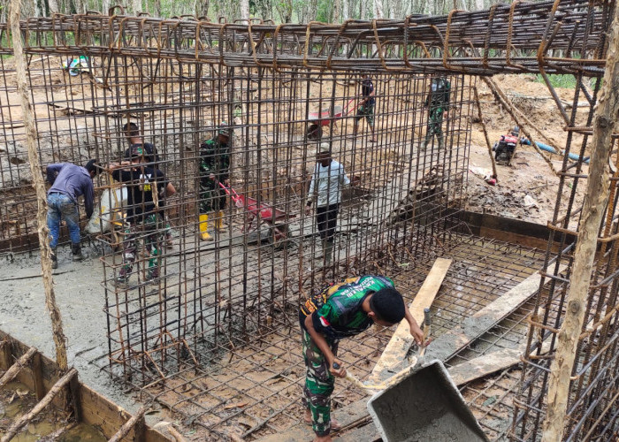  Warga dan TNI Kebut Pengerjaan Box Culvert di Desa Cahya Bumi