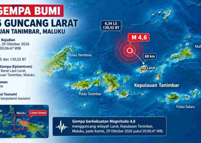 Gempa Magnitudo 6,4 Guncang Maluku Pagi Ini! Cek Lokasi Episentrum dan Kedalamannya