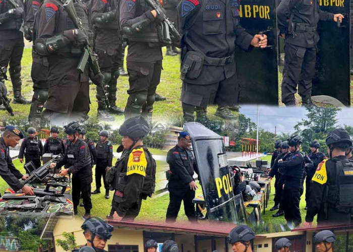 Apel Gelar Pasukan dan Peralatan, Satbrimob Polda Sumsel Batalyon B Pelopor Siap Amankan Pemilu 2024