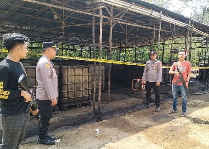 Polsek Sanga Desa Gerebek Tiga Lokasi Illegal Refinery