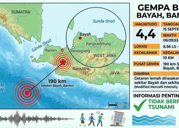Gempa Magnitudo 4,4 Guncang Banten Pagi Ini, Disusul Rentetan Getaran di NTT