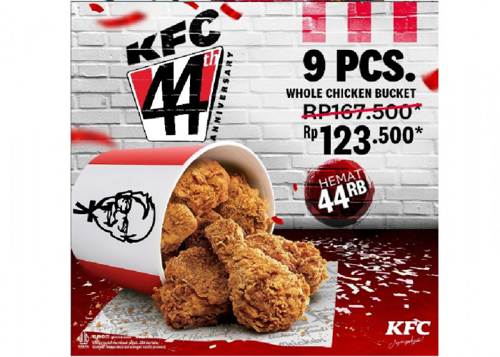 Hanya Bayar Rp123.500! Dapatkan Promo KFC Whole Chicken Bucket berisi 9 potongan ayam Dijamin Gak Rugi