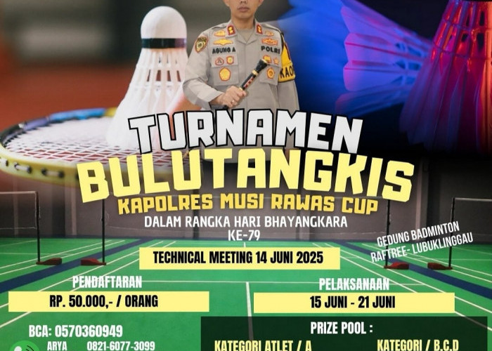 Ikuti! Polres Musi Rawas Gelar Turnamen Bulutangkis Kapolres Musi Rawas Cup