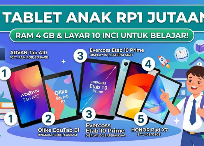 Hemat di Kantong! 5 Tablet Murah 1 Jutaan Anti Lemot Penunjang Belajar Anak