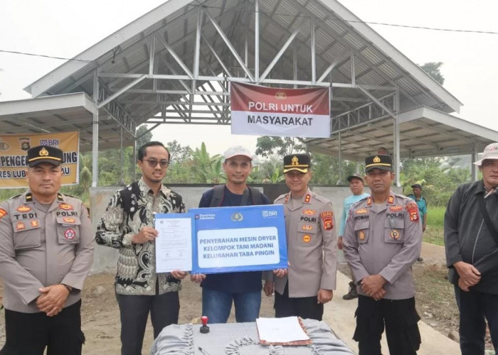 Kualitas Panen Terjaga, Polres Lubuklinggau dan BRI Bantu Mesin Pengering Jagung