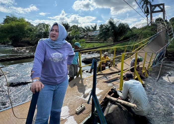 Elvaria Novianti Anggota DPRD Sumsel Fraksi PKB Siap Perjuangkan Perbaikan Jembatan Gantung Ulu Malus