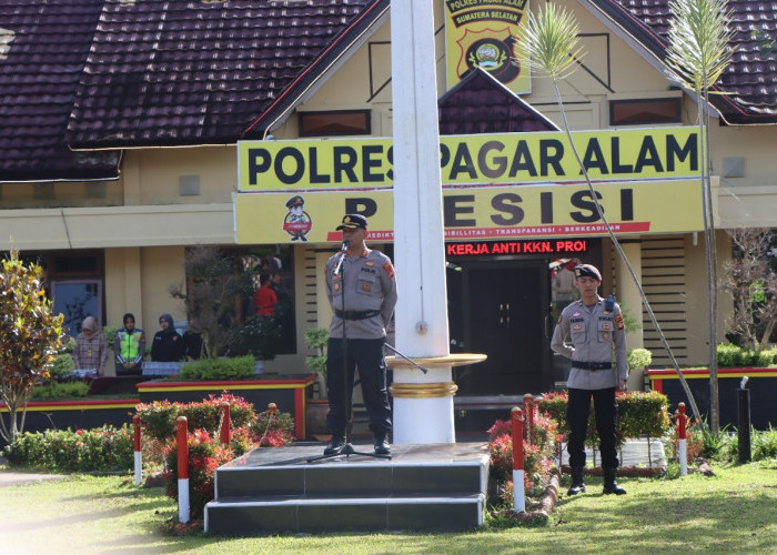 Pimpin Apel Pagi Terakhir, AKBP Arif Harsono Pamit Kepada Anggota Polres Pagaralam
