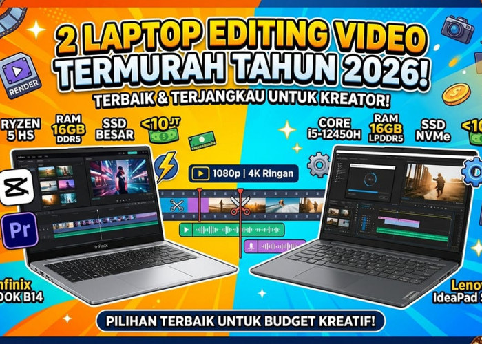 Tidak Perlu Belasan Juta: 2 Rekomendasi Laptop 9 Jutaan Ber-RAM 16GB Terbaik untuk Editing Video dan Desain
