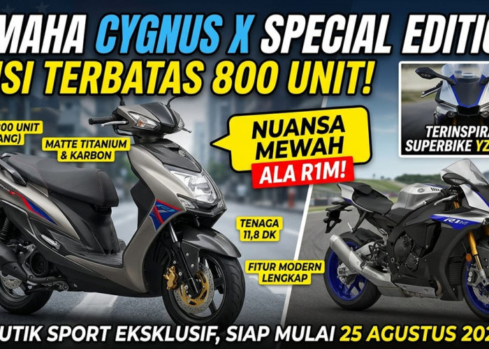 Tampil Beda! Yamaha Resmikan Cygnus X Special Edition Berbalut Nuansa YZF-R1M yang Sangat Terbatas