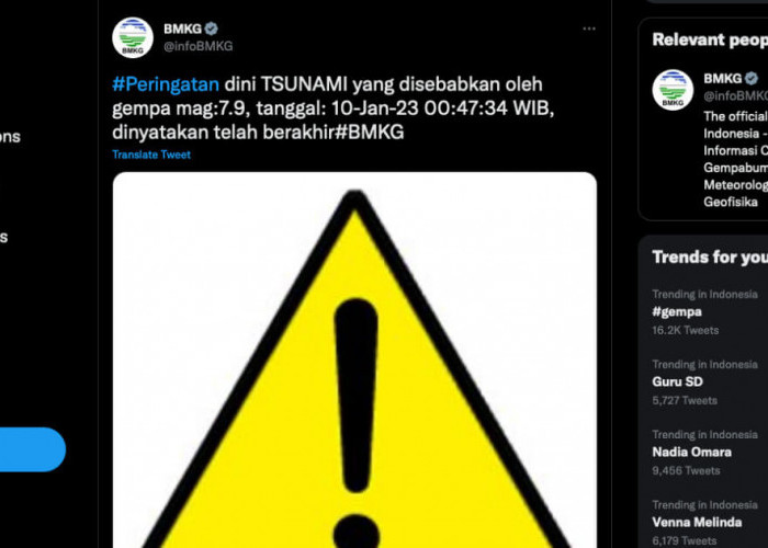 Status Siaga Tsunami Gempa Maluku M 7,9 Dicabut, Warganet: Untung Gempanya Jauh di Dalam