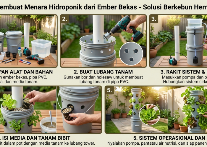 Ubah Sampah Jadi Sumber Pangan: 5 Cara Mudah Bikin Menara Hidroponik dari Ember Bekas di Lahan Sempit