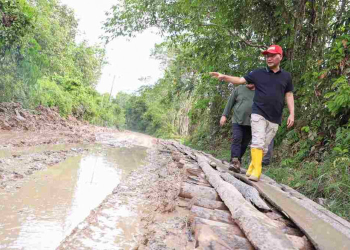  Jalan Desa Bandar Jaya Rusak Parah, Pj Bupati Muba Langsung Lakukan Ini