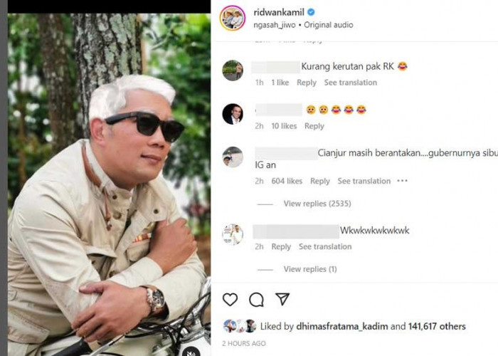 Giliran Ridwan Kamil Ganti Warna Rambut, Netizen: Cianjur Masih Berantakan Gubenurnya Sibuk IG an
