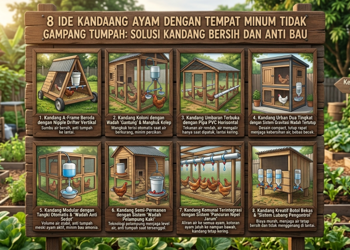 8 Ide Kandang Ayam dengan Tempat Minum Tidak Gampang Tumpah, Solusi Kandang Bersih dan Anti Bau