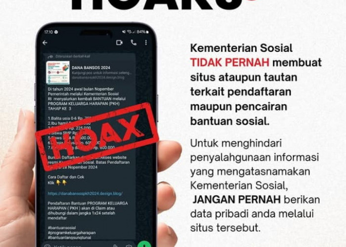 PERHATIAN! Kemensos Nyatakan Link Daftar Bansos PKH Pada Telegram Rp 5 Juta Merupakan Hoax