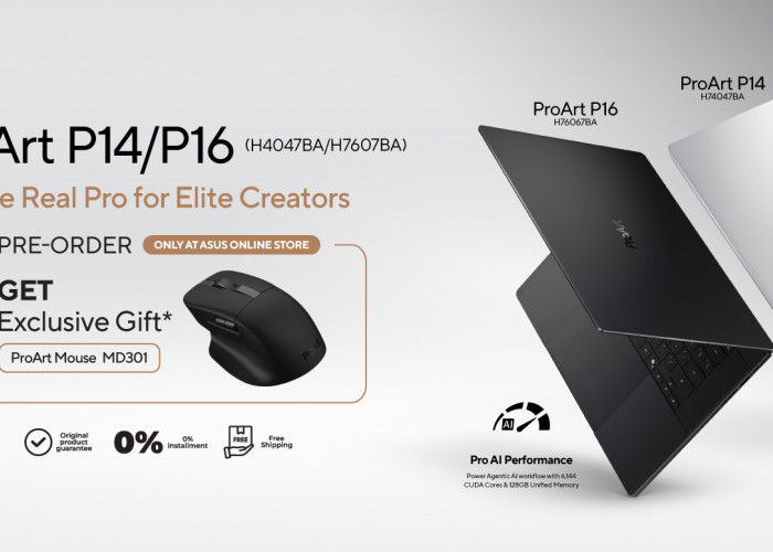 ASUS ProArt P14 dan P16 Terbaru Resmi Pre-Order, Beli Sekarang Gratis ProArt Mouse MD301!