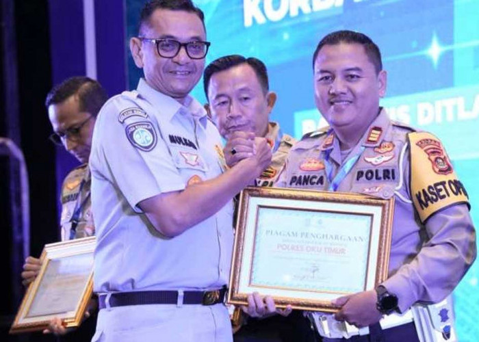 Terbaik di Sumsel! Sat Lantas Polres OKU Timur Sabet Penghargaan Penurunan Lakalantas Tertinggi