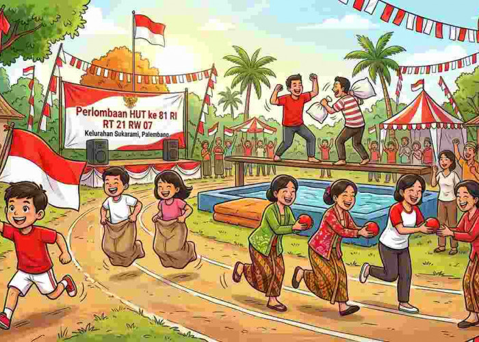Semarak HUT ke-81 RI, RT 21 Sukarami Palembang Siapkan Beragam Lomba, Ada Gebuk Bantal hingga Estafet Bola