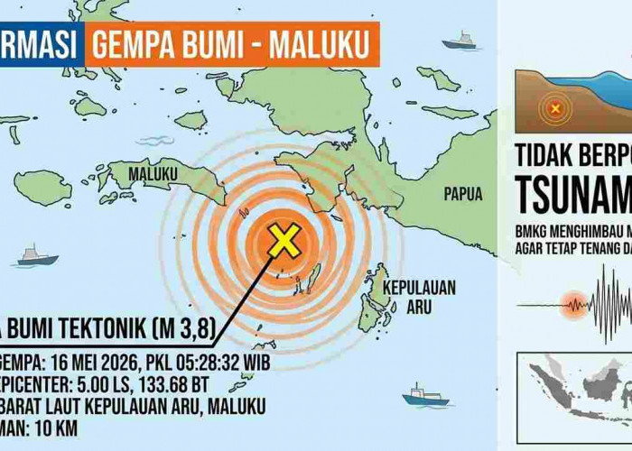 Gempa Magnitudo 3,8 Pagi Tadi Guncang Kepulauan Aru, Tak Berpotensi Tsunami