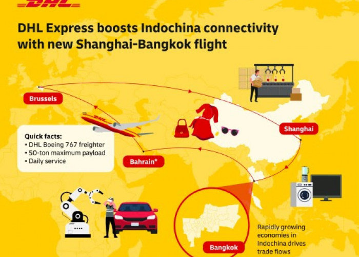 Dongkrak Perdagangan Asia-Eropa, DHL Express Buka Rute Penerbangan Langsung Shanghai-Bangkok