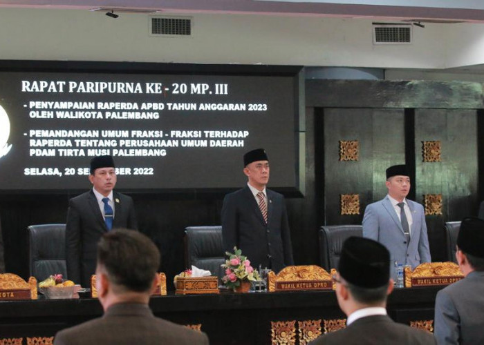  DPRD Kota Palembang Gelar Rapat Paripurna ke-20 Masa Persidangan III