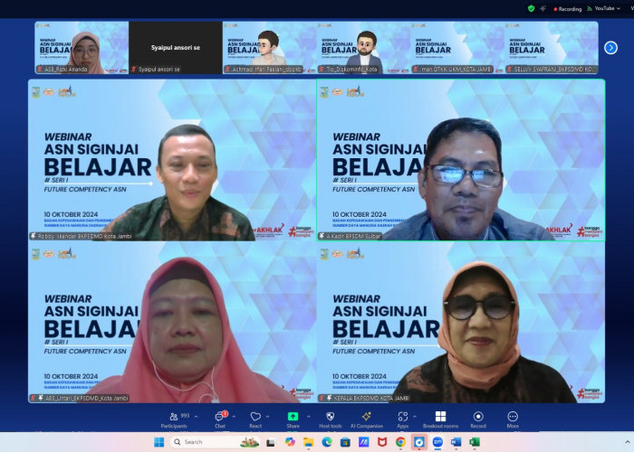 Peserta Mencapai 1000 Orang, Webinar ASN Siginjai Seri 1 Sukses Digelar Pemerintah Kota Jambi