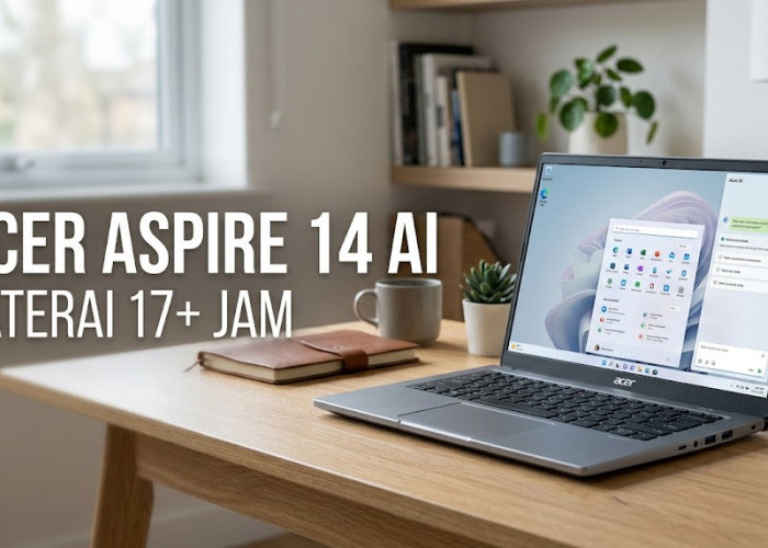 Laptop AI Murah dengan Bodi Kokoh, Cek Ketangguhan dan Performa Baterai Acer Aspire 14 AI Terbaru