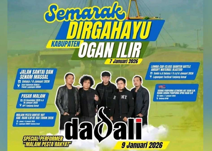 Siap-Siap Galau! Konser Gratis Dadali Band di Tanjung Senai 9 Januari, Ini Jadwal Lengkapnya