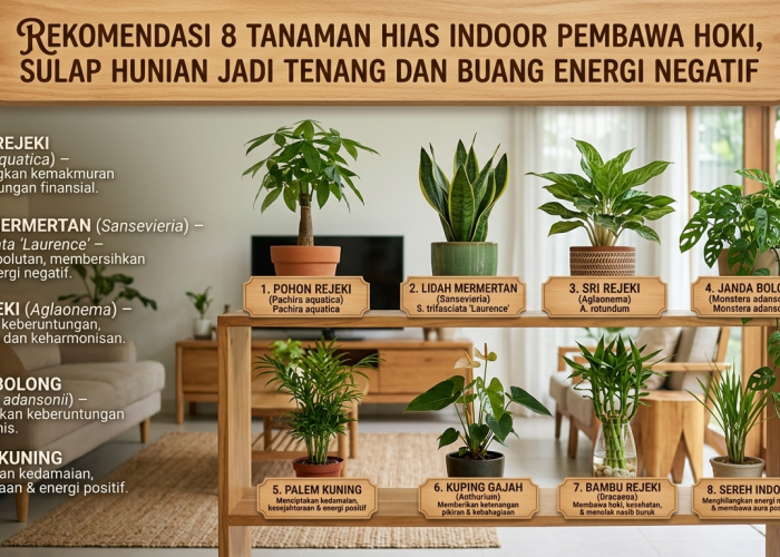 Penyerap Energi Negatif dan Pembawa Hoki: 8 Jenis Tanaman Hias Indoor yang Wajib Ada di Dalam Rumah