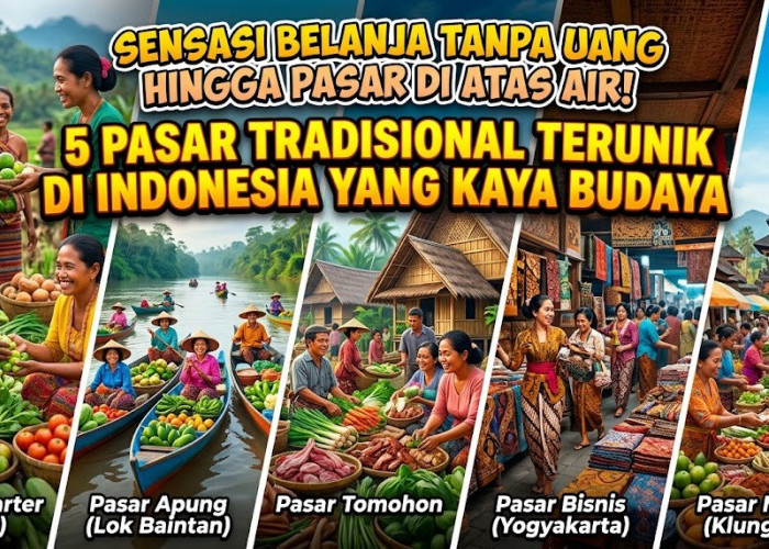 Sensasi Belanja Tanpa Uang hingga Pasar di Atas Air! 5 Pasar Tradisional Terunik di Indonesia yang Kaya Budaya