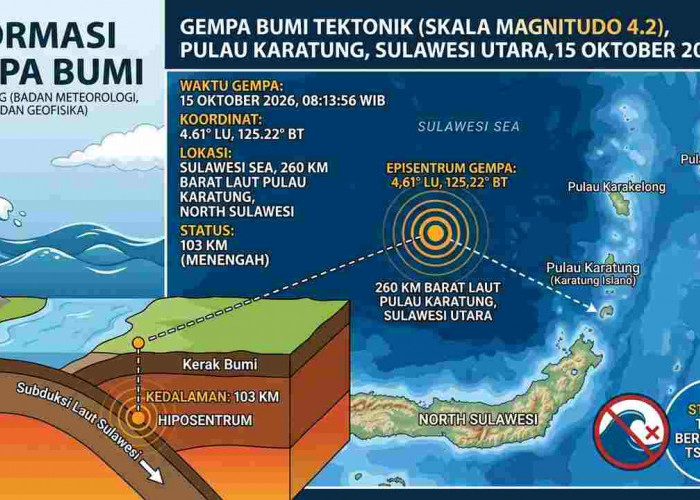 Gempa Magnitudo 4,2 Guncang Wilayah Sulut Pagi Ini, BMKG Catat Kedalaman 103 Km