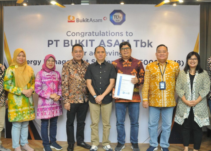 Bukit Asam Raih Sertifikasi Sistem Manajemen Energi dari PT TUV SUD Indonesia