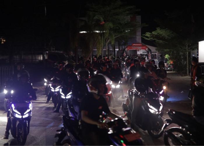 Night Ride Palembang Darussalam, Astra Motor Sumsel Kenalkan New Honda Vario Evo 160 kepada Komunitas