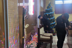 Polres Lubuklinggau dan Sat Brimob Polda Sumsel Batalyon B Pelopor Pastikan Gereja dan Tempat Umum Steril