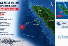Gempa Magnitudo 5,0 Terjadi di Barat Daya Sinabang Aceh Sore Ini, Cek Kedalamannya