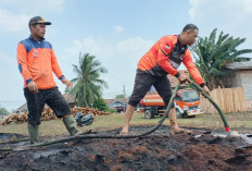 Lahan Gambut Sulit Dipadamkan, BPBD Banyuasin Siaga Karhutla Harian di Rantau Bayur