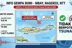 Gempa 6,0 Magnitudo Guncang Mbay Nagekeo Pagi Ini, Disusul Rentetan Gempa di NTT