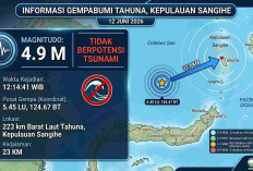 Tahuna Kembali Bergetar! Gempa M 4,9 Disusul M 4,0 dalam Kurang dari Satu Jam